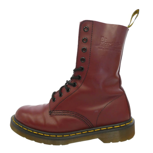 Dr.Martens ドクターマーチン 10092600 1490 10eye boot チェリーレッド 10ホール レースアップ ブーツ ワインレッド系 UK5【中古】