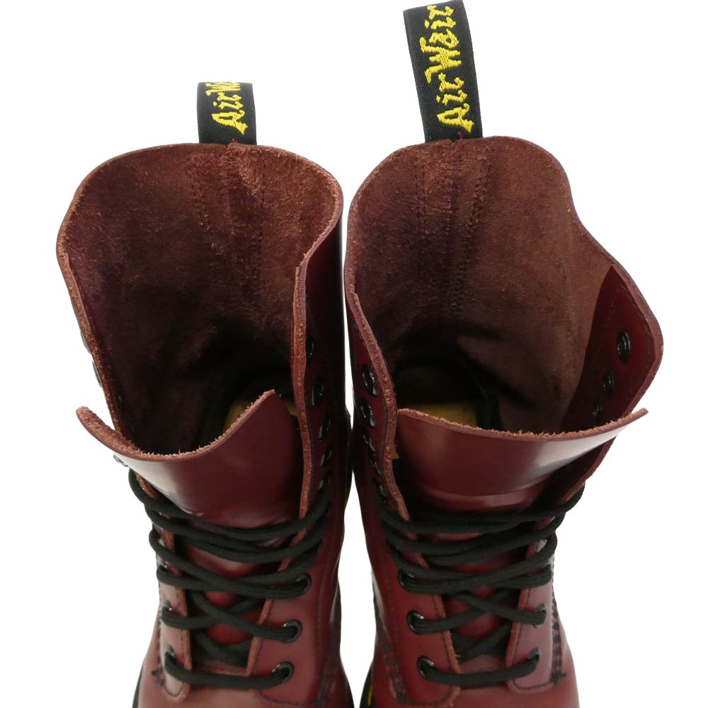 Dr.Martens ドクターマーチン 10092600 1490 10eye boot チェリーレッド 10ホール レースアップ ブーツ ワインレッド系 UK5【中古】