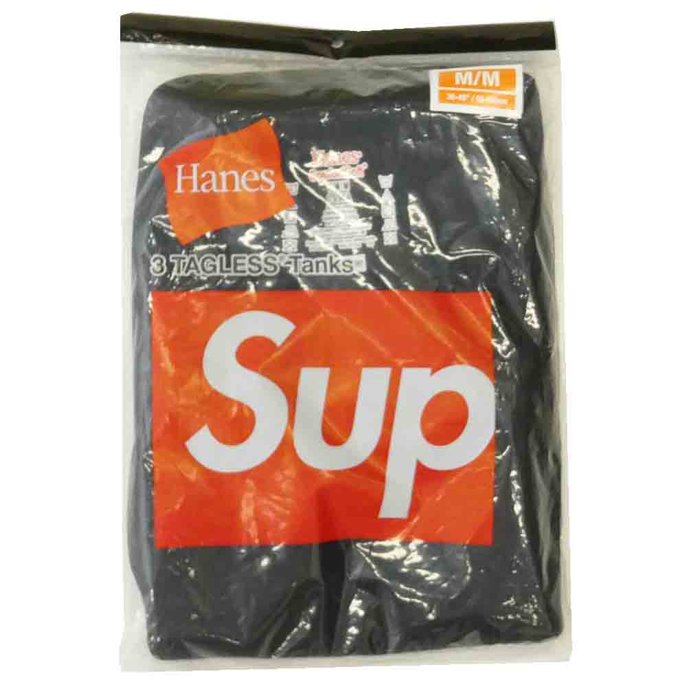 Supreme シュプリーム 21SS ×Hanes ヘインズ Tagless Tank 3Pack タグレス タンクトップ 3枚セット ブラック系 M【極上美品】【中古】
