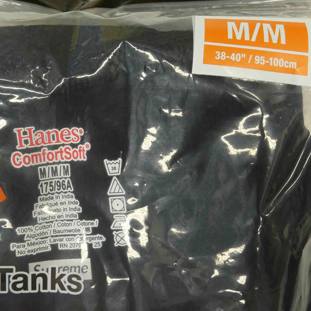 Supreme シュプリーム 21SS ×Hanes ヘインズ Tagless Tank 3Pack タグレス タンクトップ 3枚セット ブラック系 M【極上美品】【中古】