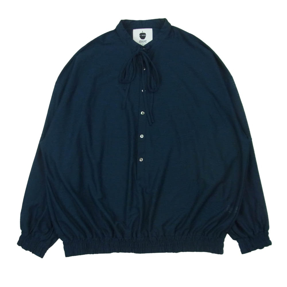 SHAREEF シャリーフ 23533004 TACK JQ SMOCK SHIRTS リボン プルオーバー スモーク シャツ ネイビー系 2【中古】