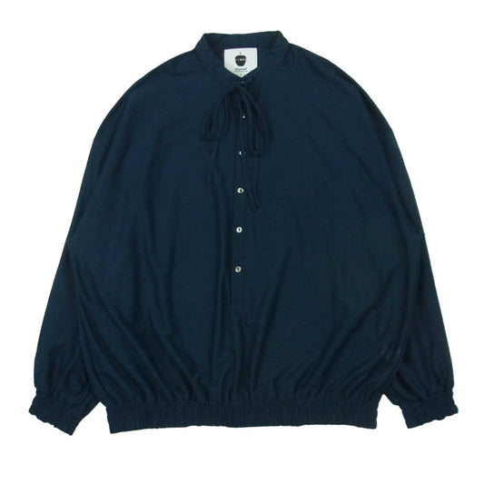 SHAREEF シャリーフ 23533004 TACK JQ SMOCK SHIRTS リボン プルオーバー スモーク シャツ ネイビー系 2【中古】