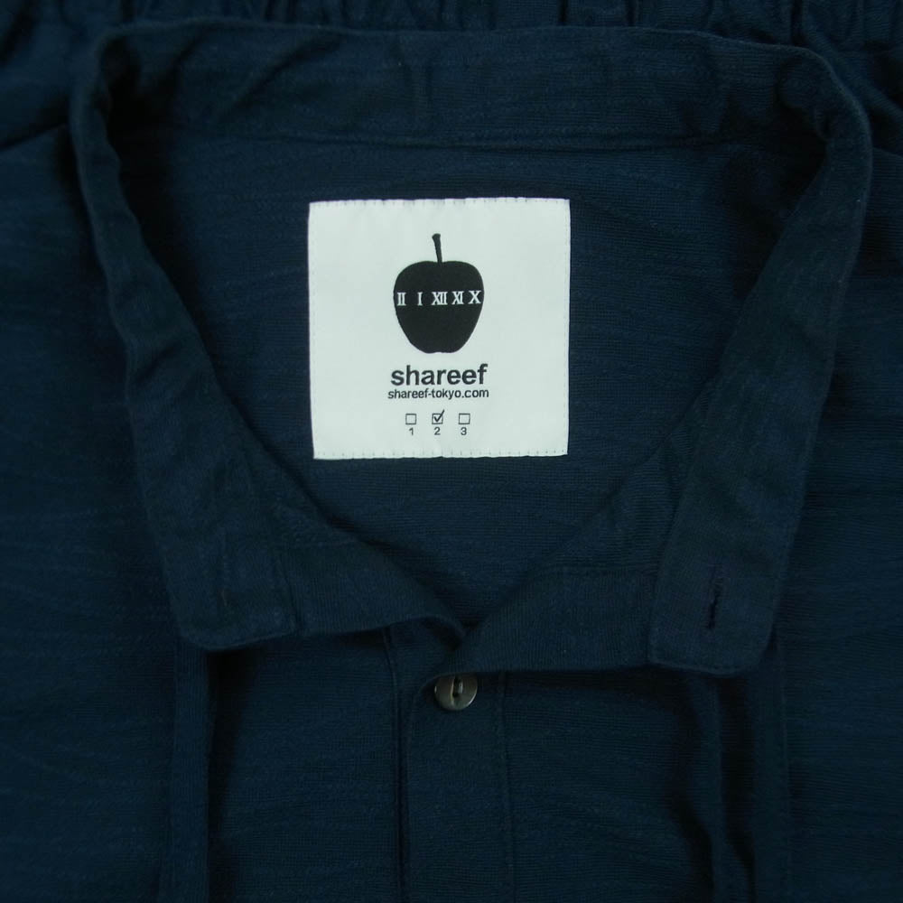 SHAREEF シャリーフ 23533004 TACK JQ SMOCK SHIRTS リボン プルオーバー スモーク シャツ ネイビー系 2【中古】