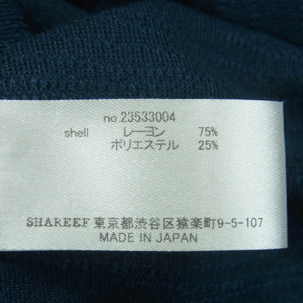 SHAREEF シャリーフ 23533004 TACK JQ SMOCK SHIRTS リボン プルオーバー スモーク シャツ ネイビー系 2【中古】