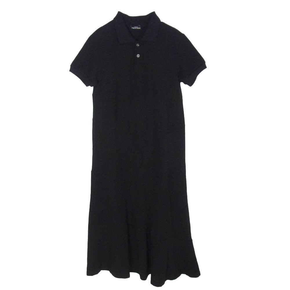 tricot COMME des GARCONS トリココムデギャルソン AD1996 90s ヴィンテージ アーカイブ カーブシーム ウール ポロシャツ 半袖 ワンピース ブラック系 表記無し【中古】