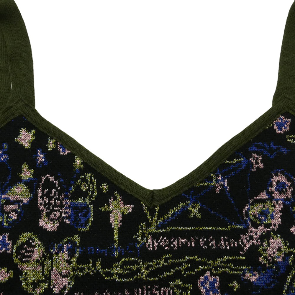 ルルムウ 23AW rrm23AW-KN04 dreamreading jacquard camisole ドリームリーディング ジャガード キャミソール ビスチェ マルチカラー系 FREE【中古】