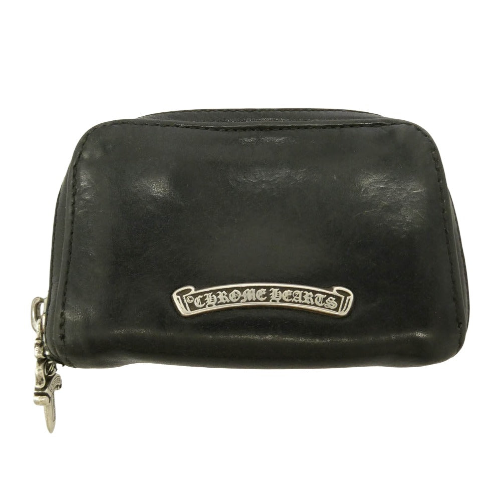 CHROME HEARTS クロムハーツ（原本有） COIN CASE コインケース ダガーラウンドジップ レザー ブラック系【中古】