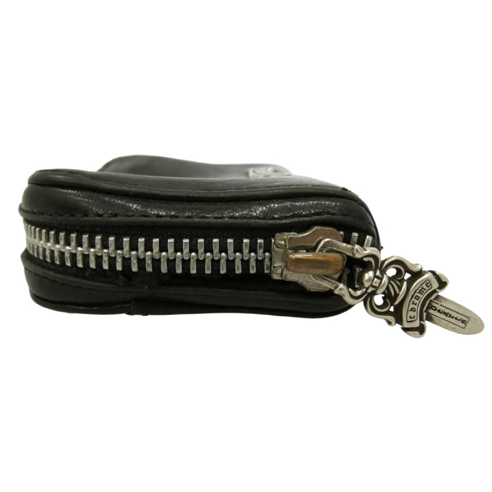 CHROME HEARTS クロムハーツ（原本有） COIN CASE コインケース ダガーラウンドジップ レザー ブラック系【中古】