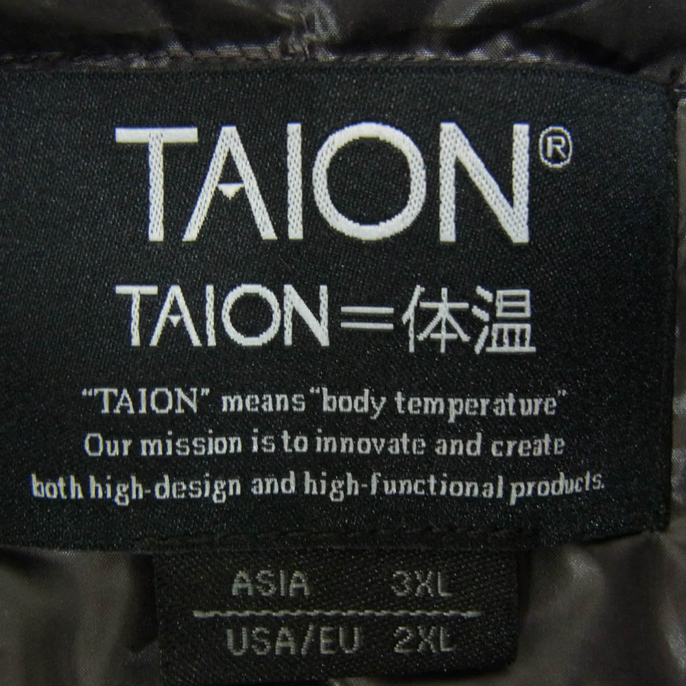 タイオン TAION-102WZ ベーシック ハイネックWジップ インナー ダウン ジャケット グレー系 3XL【美品】【中古】