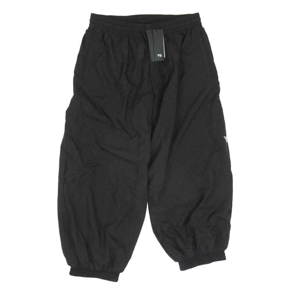 Y-3 Yohji Yamamoto ワイスリー ヨウジヤマモト 26SS KE6632 RAW EDGE 3 STRIPES NYLON SHELL PANTS ロウエッジ スリーストライプス ナイロン シェル ワイドパンツ ブラック系 L【新古品】【未使用】【中古】