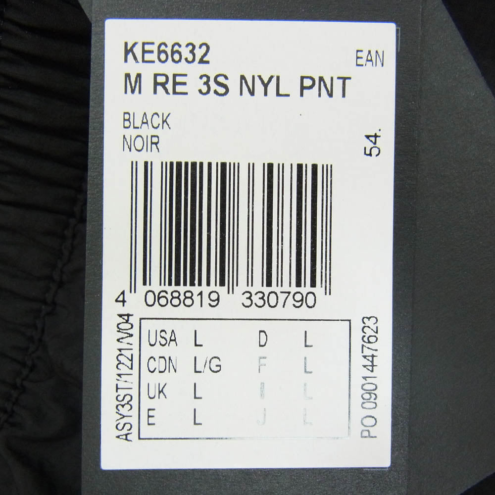 Y-3 Yohji Yamamoto ワイスリー ヨウジヤマモト 26SS KE6632 RAW EDGE 3 STRIPES NYLON SHELL PANTS ロウエッジ スリーストライプス ナイロン シェル ワイドパンツ ブラック系 L【新古品】【未使用】【中古】