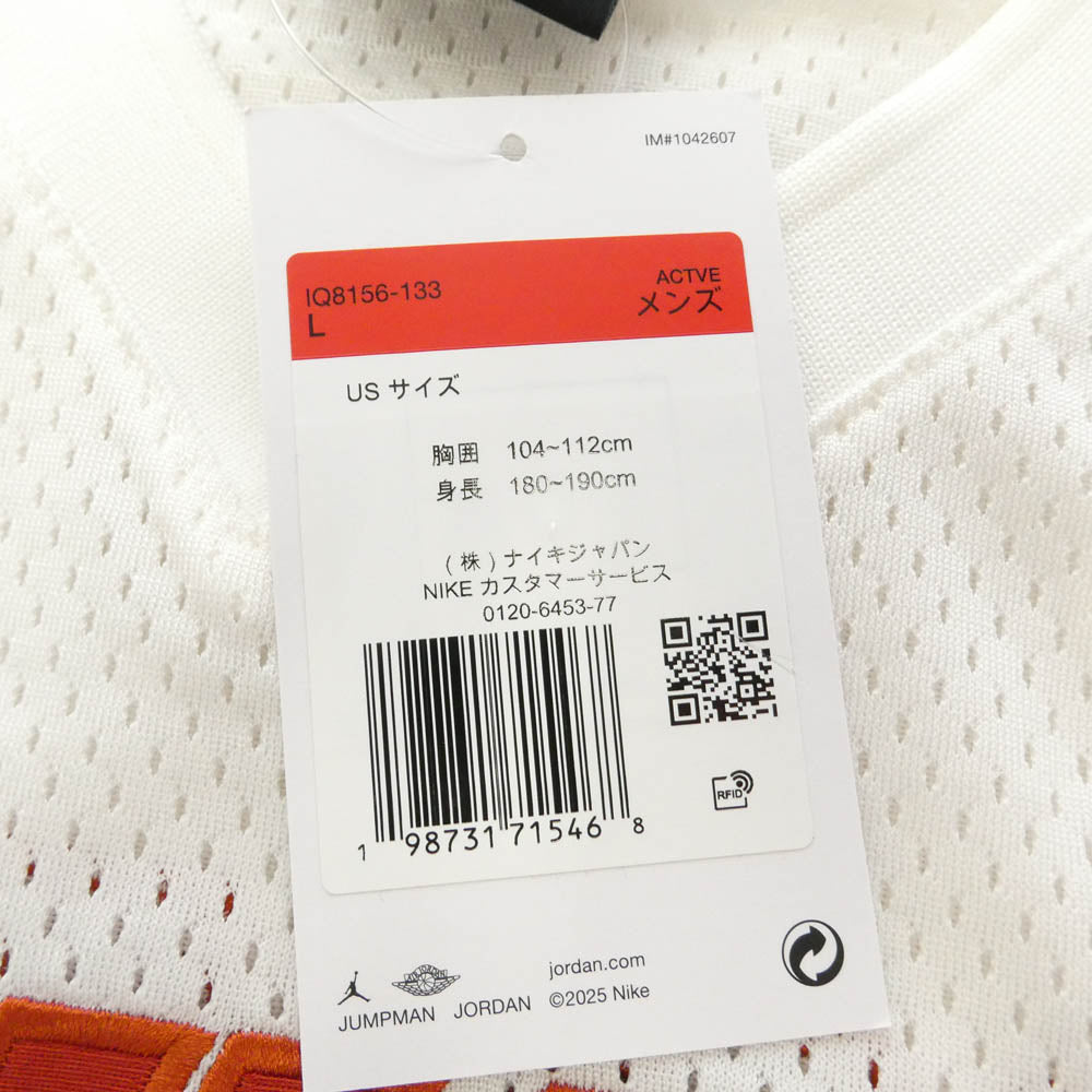 NIKE ナイキ 26ss IQ8156-133 JORDAN BRAND BIKE JERSEY ジョーダン ブランド バイク ジャージー Vネック Tシャツ カットソー ホワイト系 L【極上美品】【中古】