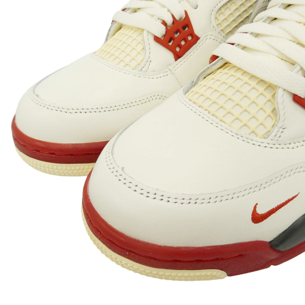 NIKE AIR JORDAN ナイキ ジョーダン IQ8055-100 ×Nigel Sylvester Air Jordan 4 Brick After Brick AJ4 ナイジェル・シルベスター ブリックアフターブリック ハイカット スニーカー ホワイト系 レッド系 28cm【新古品】【未使用】【中古】
