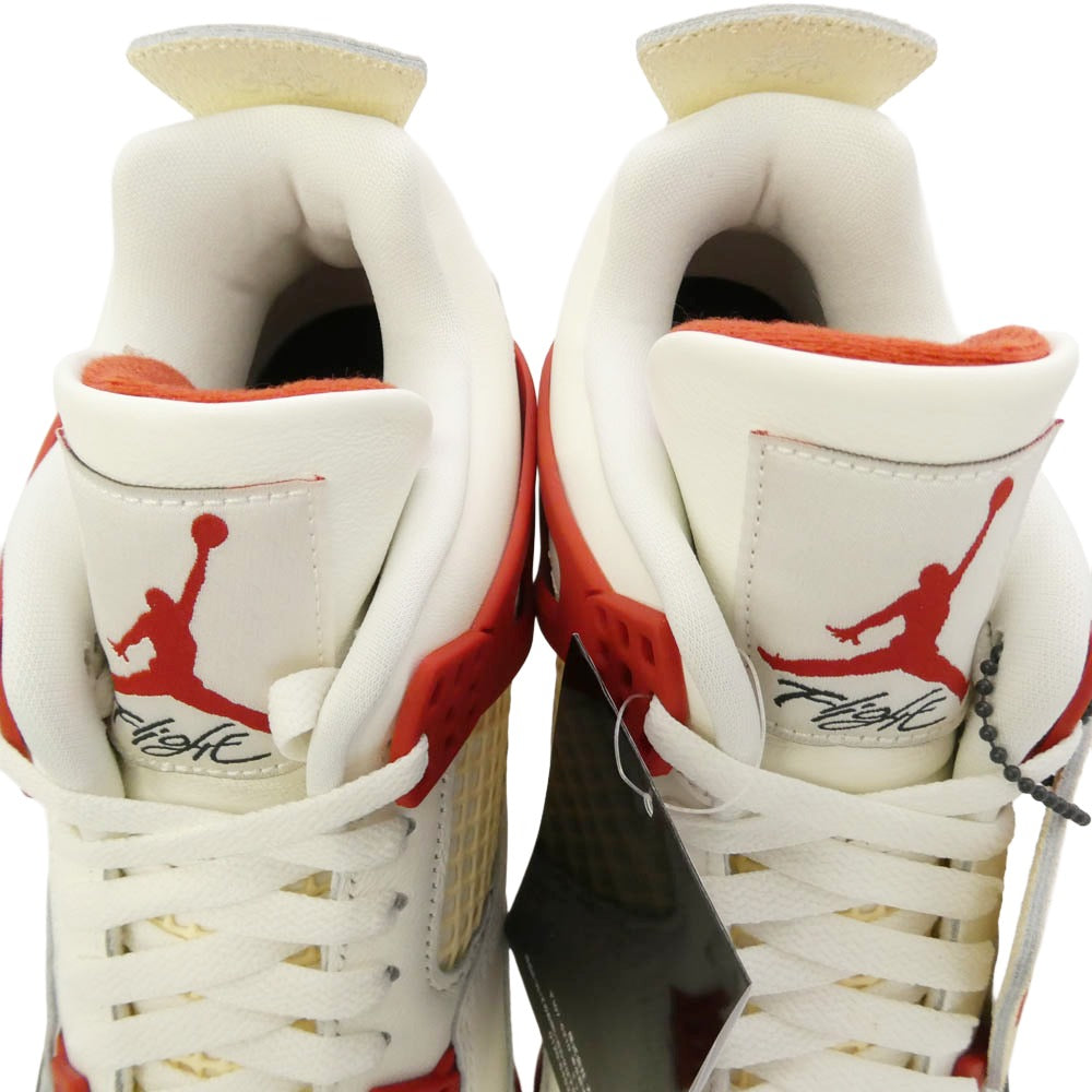 NIKE AIR JORDAN ナイキ ジョーダン IQ8055-100 ×Nigel Sylvester Air Jordan 4 Brick After Brick AJ4 ナイジェル・シルベスター ブリックアフターブリック ハイカット スニーカー ホワイト系 レッド系 28cm【新古品】【未使用】【中古】