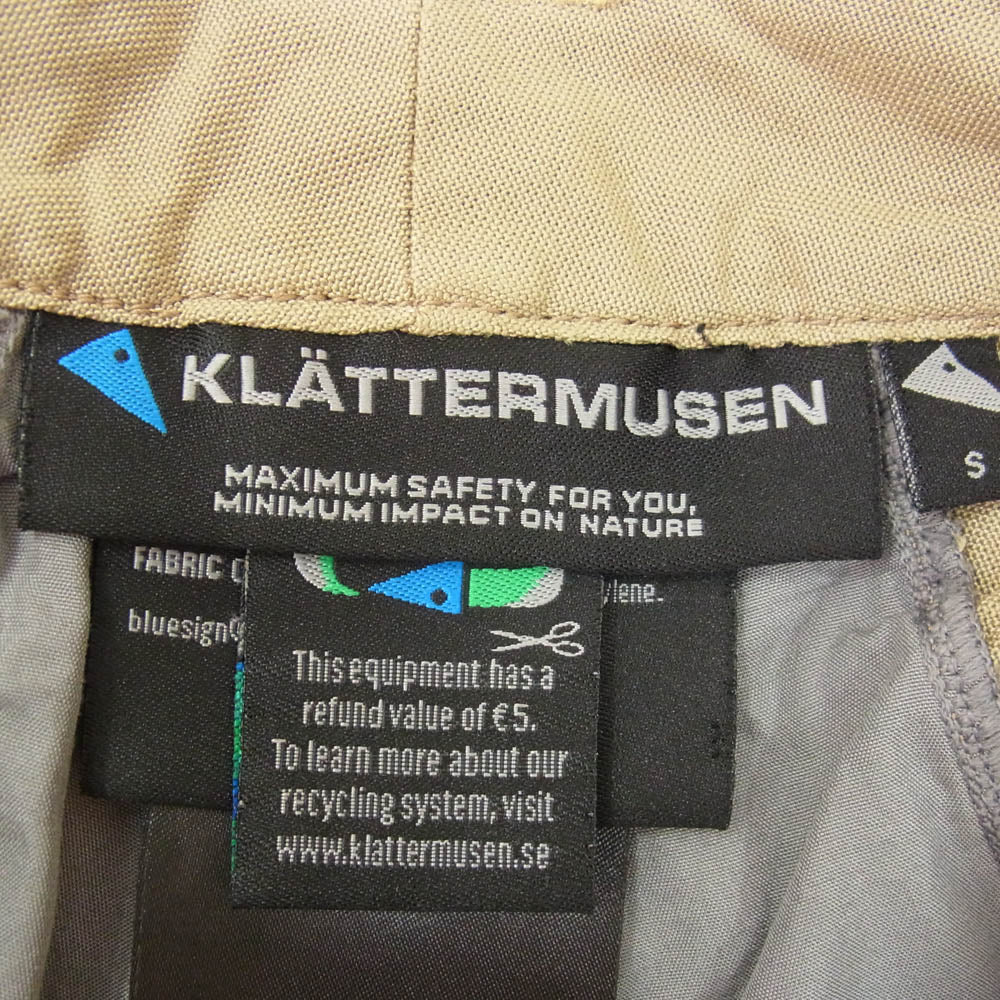 KLATTERMUSEN クレッタルムーセン Nerthus Shorts ネルサス ベルト ショーツ ハーフ パンツ カーキ系 S【中古】
