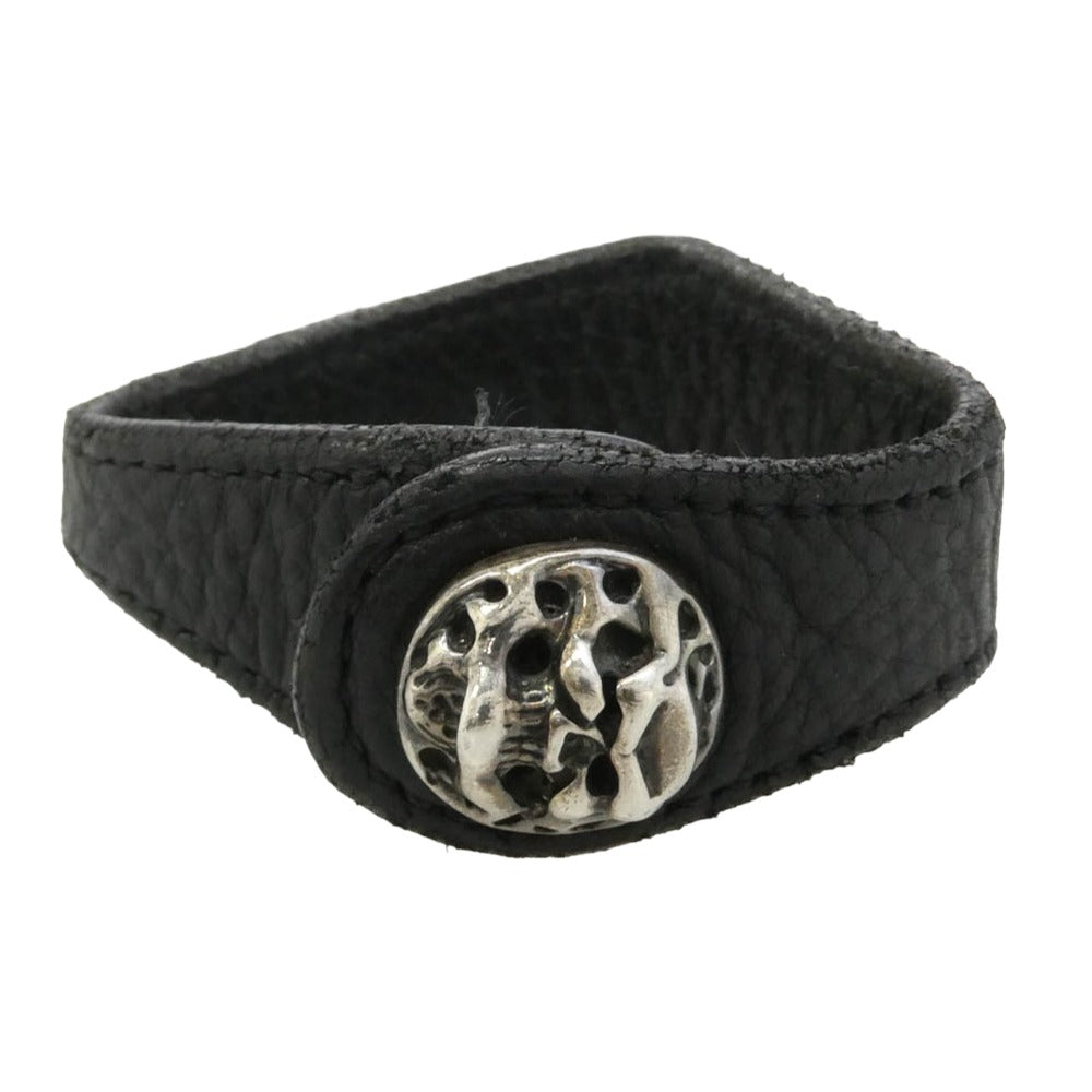 TRAVIS WALKER トラヴィスワーカー CUSTOM LEATHER SKULL BELT LOOP カスタム レザー スカル ベルトループ ブラック系 シルバー系【中古】