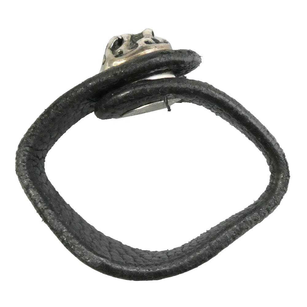 TRAVIS WALKER トラヴィスワーカー CUSTOM LEATHER SKULL BELT LOOP カスタム レザー スカル ベルトループ ブラック系 シルバー系【中古】