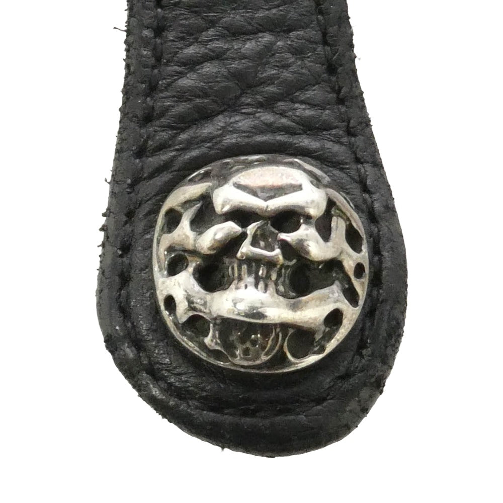 TRAVIS WALKER トラヴィスワーカー CUSTOM LEATHER SKULL BELT LOOP カスタム レザー スカル ベルトループ ブラック系 シルバー系【中古】
