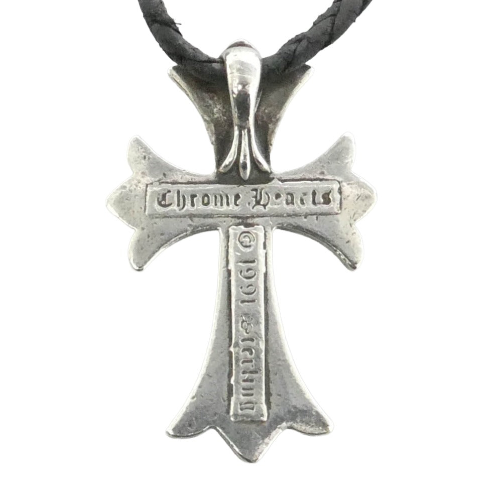 CHROME HEARTS クロムハーツ（原本無） CH CRS SML BC スモール CHクロス レザーブレード ボロチップ ネックレス シルバー系 ブラック系【中古】