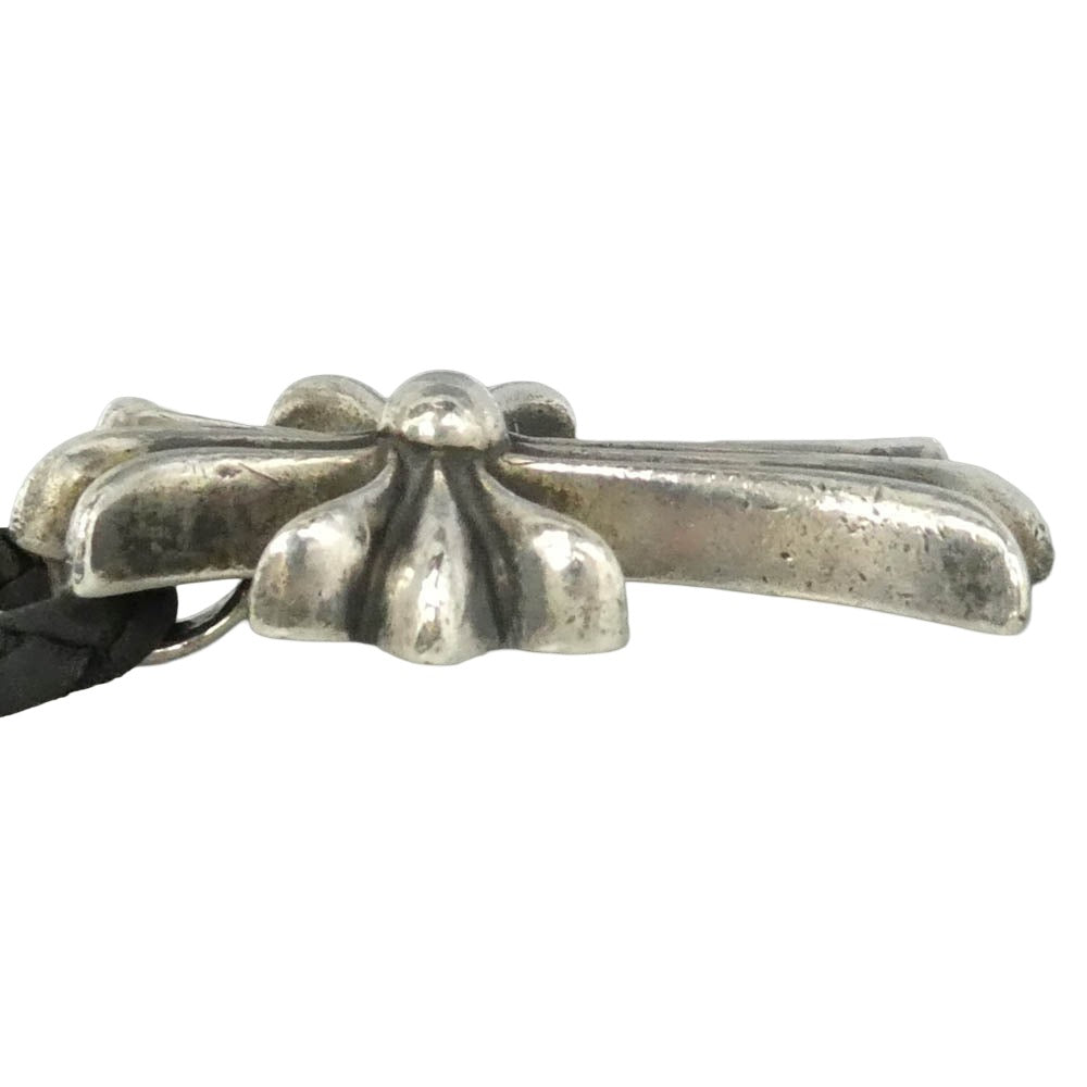 CHROME HEARTS クロムハーツ（原本無） CH CRS SML BC スモール CHクロス レザーブレード ボロチップ ネックレス シルバー系 ブラック系【中古】