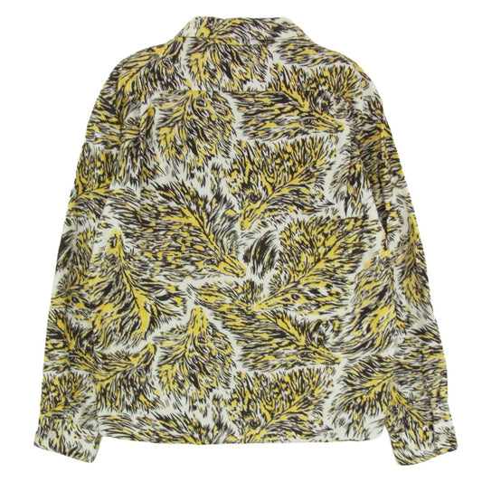 TENDERLOIN テンダーロイン T-PRINT FLANNEL SHT WOLF オープンカラー ウルフ柄 フランネル シャツ 長袖 イエロー系 XS【中古】