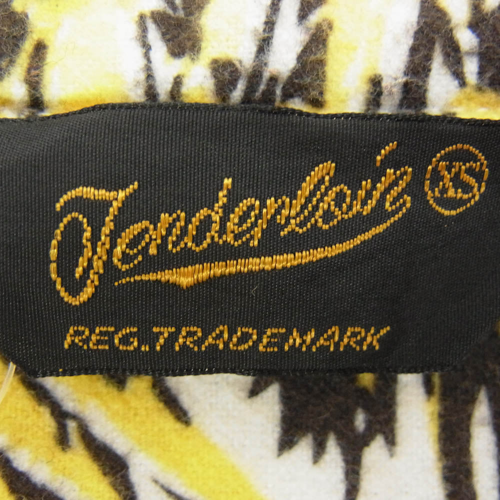 TENDERLOIN テンダーロイン T-PRINT FLANNEL SHT WOLF オープンカラー ウルフ柄 フランネル シャツ 長袖 イエロー系 XS【中古】