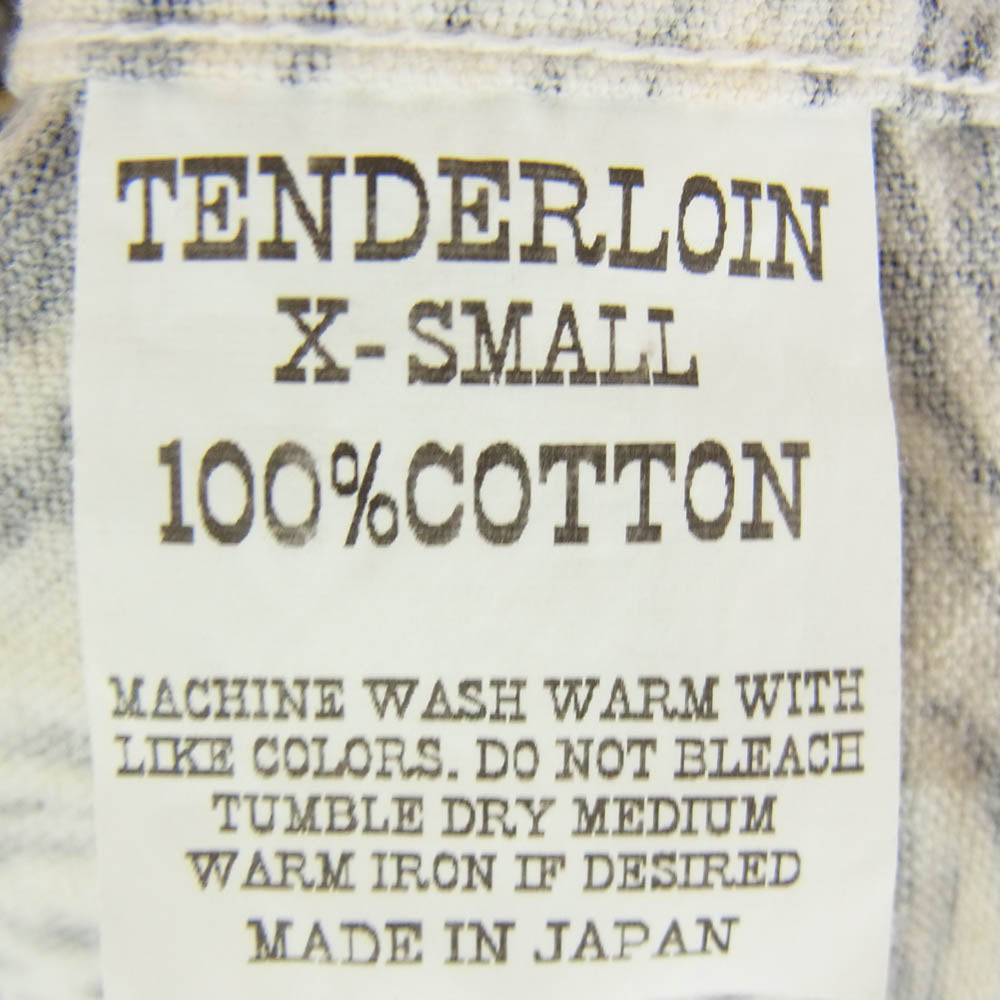 TENDERLOIN テンダーロイン T-PRINT FLANNEL SHT WOLF オープンカラー ウルフ柄 フランネル シャツ 長袖 イエロー系 XS【中古】