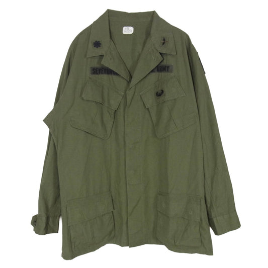 アメリカ軍 8405-935-4712 60s ヴィンテージ ワッペン付き Jungle Coat ジャングル ファティーグ コート ジャケット カーキ系 L【中古】