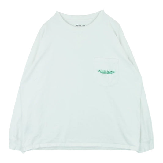 マーティン ローズ 胸ロゴ バッグプリント ポケット ロング スリーブ 長袖 カットソー ホワイト系 M【中古】