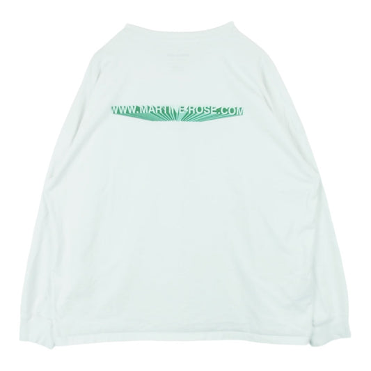 マーティン ローズ 胸ロゴ バッグプリント ポケット ロング スリーブ 長袖 カットソー ホワイト系 M【中古】