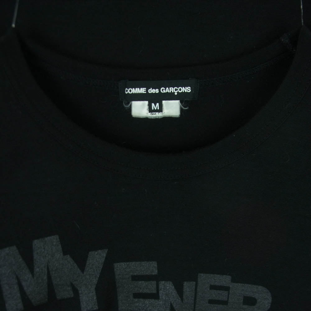 COMME des GARCONS コムデギャルソン PH-T055 AD2011 本ライン MY ENERGY COMES FROM FREEDOM プリント ウール 長袖 カットソー ブラック系 M【中古】
