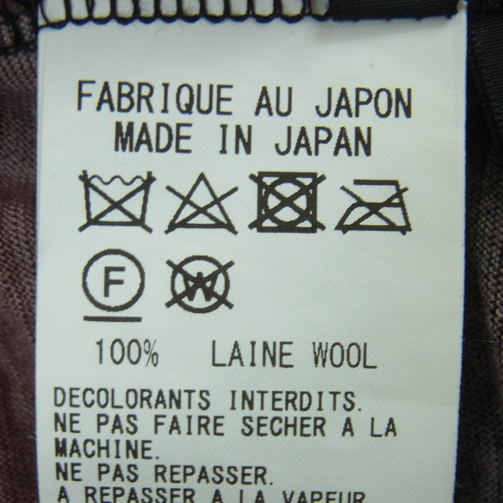 Y's Yohji Yamamoto ワイズ ヨウジヤマモト 22AW YE-T75-173-1-02 ぼかし チェック ウール 長袖 カットソー レッド系 ブラック系 2【中古】