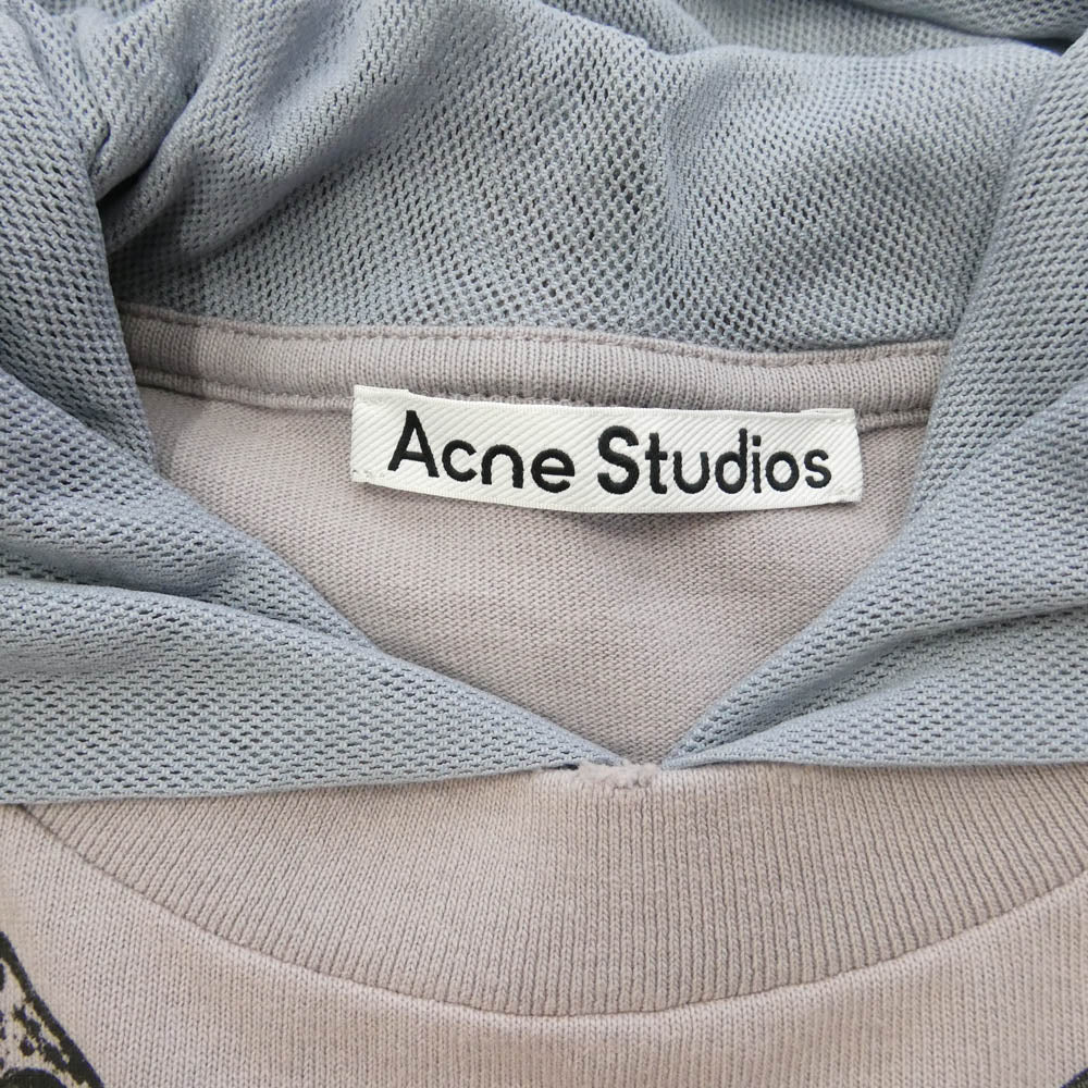 ACNE STUDIOS アクネストゥディオズ FN-MV-TSHI000606 メッシュ レイヤード プリント Tシャツ 長袖 カットソー ピンク系 S【中古】