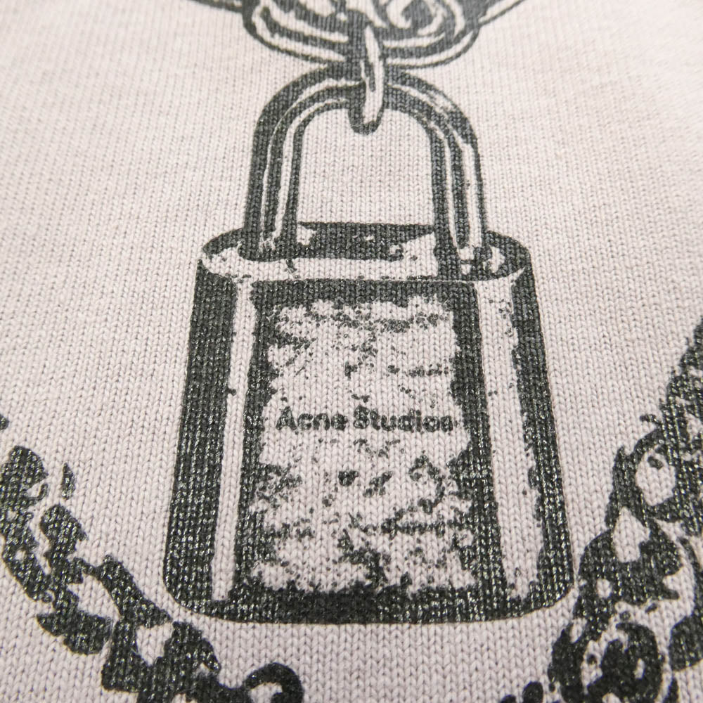 ACNE STUDIOS アクネストゥディオズ FN-MV-TSHI000606 メッシュ レイヤード プリント Tシャツ 長袖 カットソー ピンク系 S【中古】