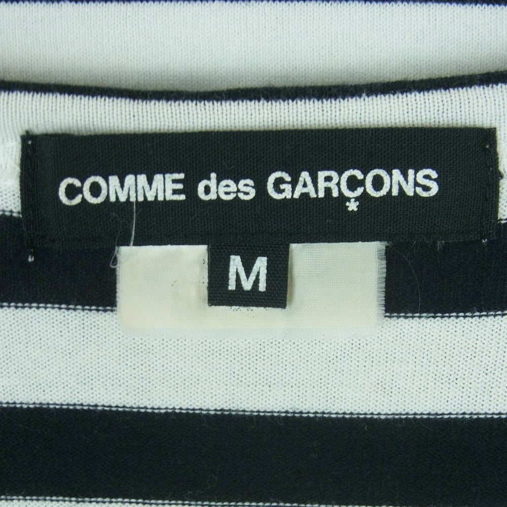 COMME des GARCONS コムデギャルソン PK-T067 AD2012 本ライン クロス ボーダー ラメ プリント 長袖 カットソー ブラック系 ホワイト系 M【中古】