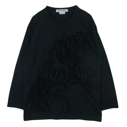 COMME des GARCONS コムデギャルソン RF-T001 AD2020 コムコム フリル ポリエステル 長袖 カットソー ブラック系 M【中古】