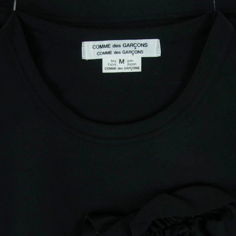 COMME des GARCONS コムデギャルソン RF-T001 AD2020 コムコム フリル ポリエステル 長袖 カットソー ブラック系 M【中古】