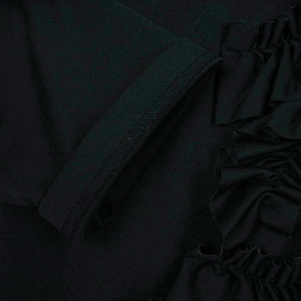 COMME des GARCONS コムデギャルソン RF-T001 AD2020 コムコム フリル ポリエステル 長袖 カットソー ブラック系 M【中古】