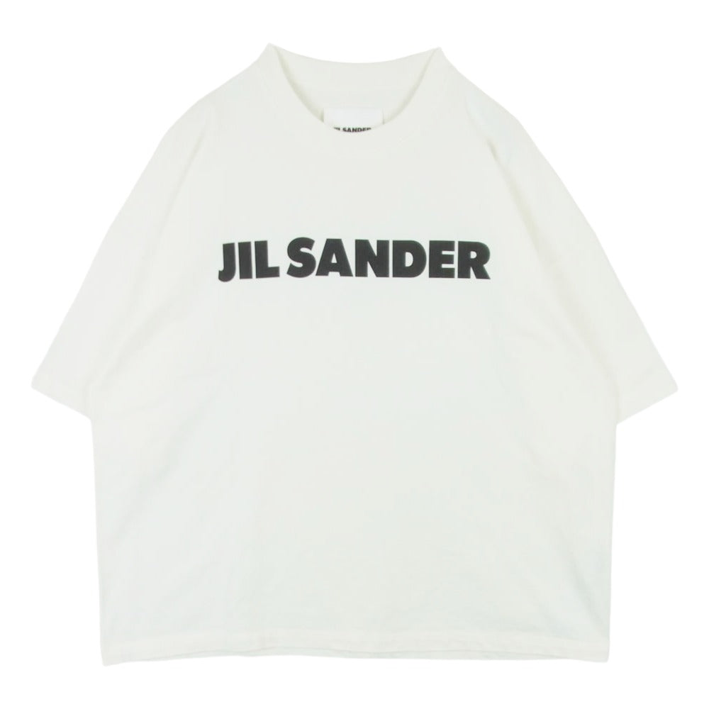 JIL SANDER ジルサンダー JSMU707045 MU248708 フロント ロゴ プリント オーバーサイズ Tシャツ 半袖 カットソー ホワイト系 アイボリー系 XL【中古】