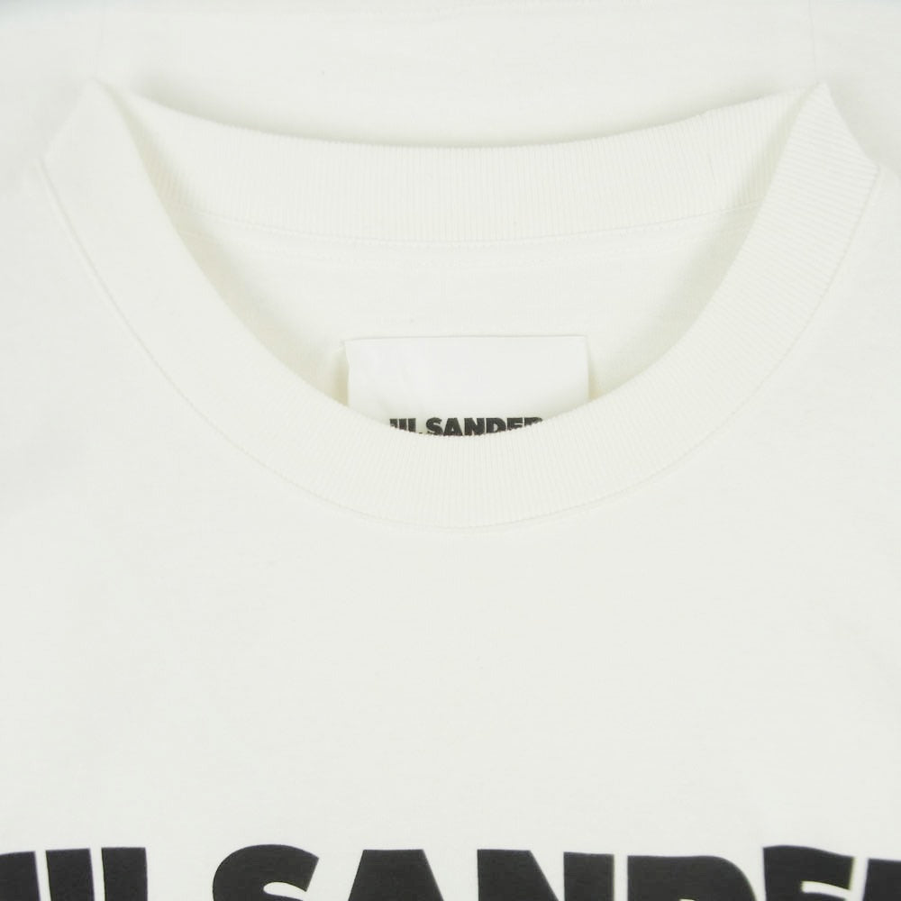 JIL SANDER ジルサンダー JSMU707045 MU248708 フロント ロゴ プリント オーバーサイズ Tシャツ 半袖 カットソー ホワイト系 アイボリー系 XL【中古】