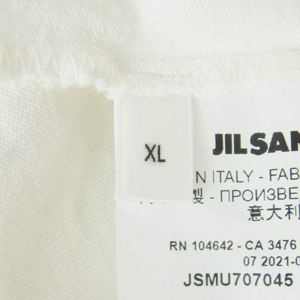 JIL SANDER ジルサンダー JSMU707045 MU248708 フロント ロゴ プリント オーバーサイズ Tシャツ 半袖 カットソー ホワイト系 アイボリー系 XL【中古】