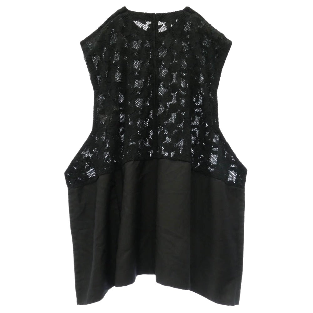 COMME des GARCONS コムデギャルソン RI-O018 AD2021 コムコム レース 切り替え ノースリーブ ワンピース ブラック系 S【中古】