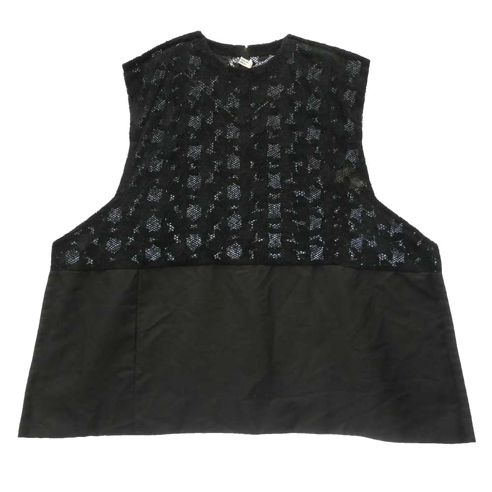 COMME des GARCONS コムデギャルソン RI-O018 AD2021 コムコム レース 切り替え ノースリーブ ワンピース ブラック系 S【中古】