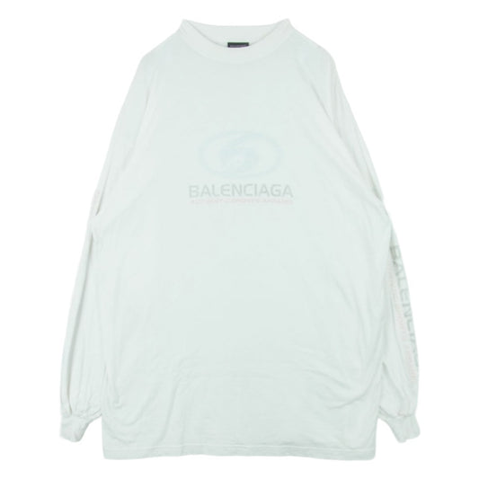BALENCIAGA バレンシアガ 24SS 739027 TPVM3 Surf Long Sleeve Tee サーフ ロゴ ロングスリーブ Tシャツ 長袖 カットソー ホワイト系 1【中古】