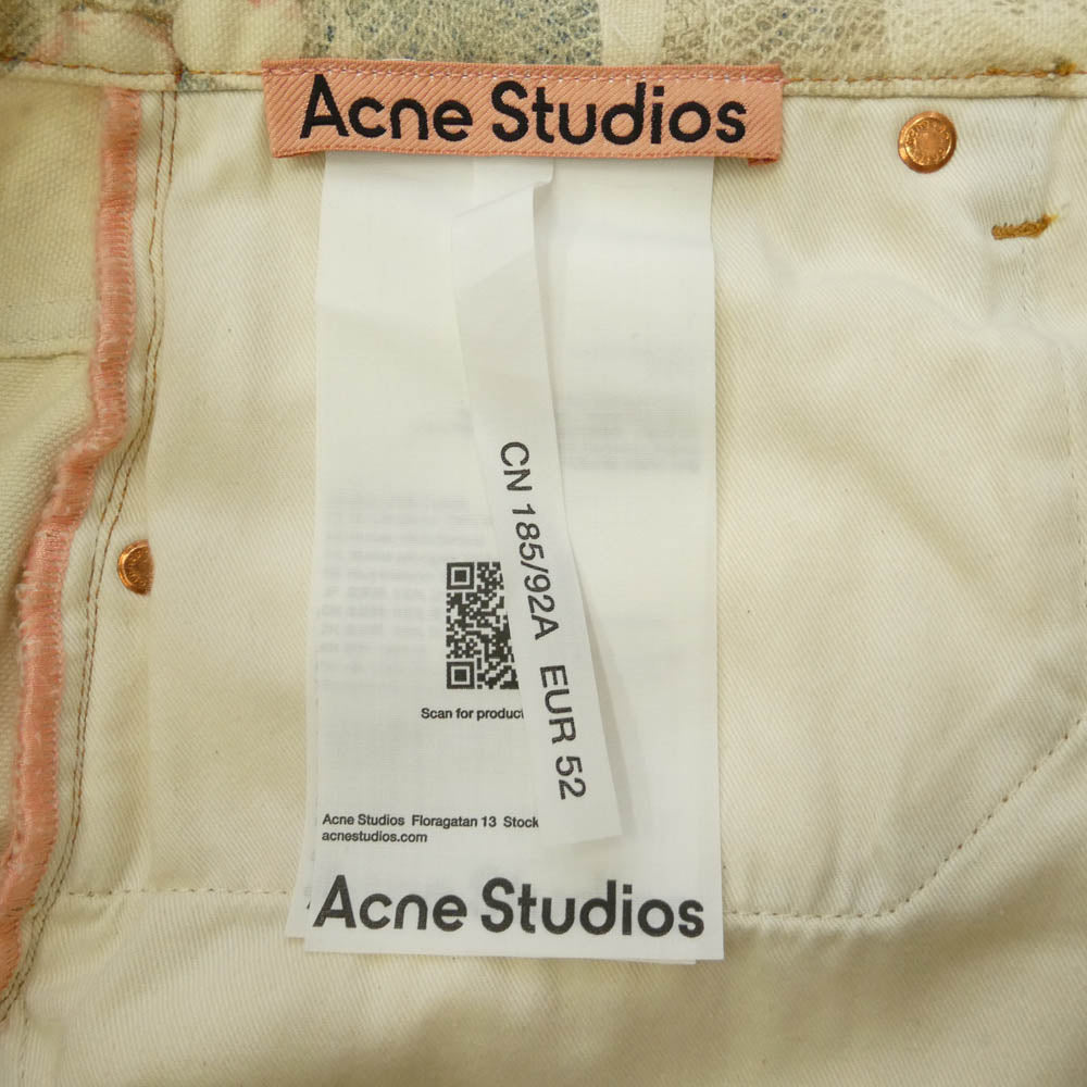 ACNE STUDIOS アクネストゥディオズ FN-MN-SHOR0030B トロンプルイユ プリント ルーズ フィット デニム ショーツ 転写 パンツ ライトブルー系 52【中古】