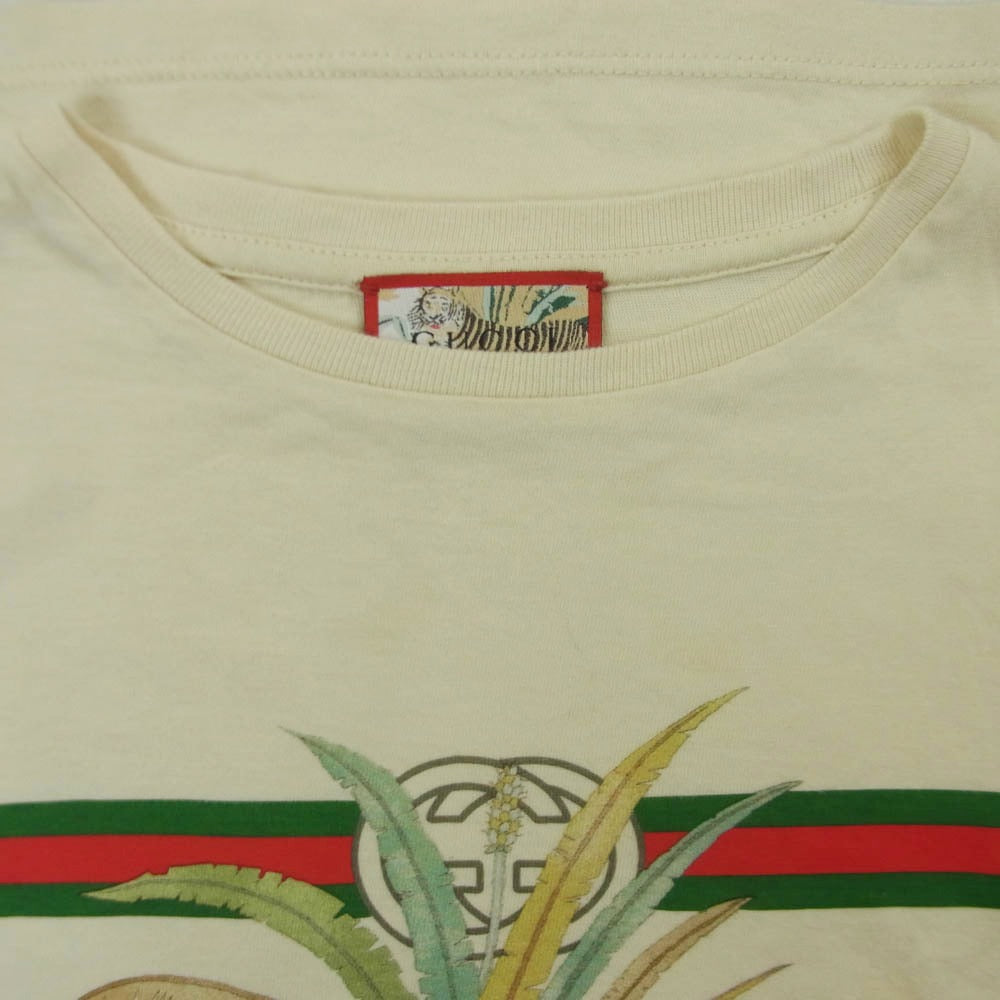 GUCCI グッチ 561651 XJD4M 虎 プリント 半袖 Tシャツ コットン イタリア製 ベージュ系 5 (110/60)【中古】