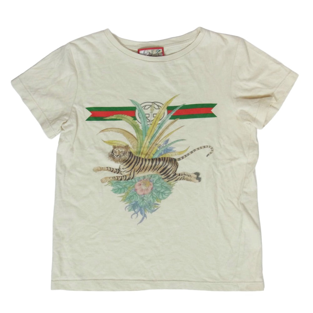 GUCCI グッチ 561651 XJD4M 虎 プリント 半袖 Tシャツ ベージュ系 6【中古】