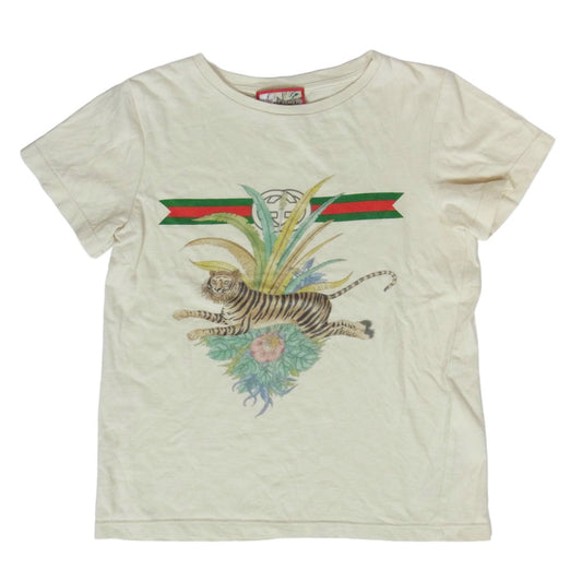 GUCCI グッチ 561651 XJD4M 虎 プリント 半袖 Tシャツ ベージュ系 6【中古】