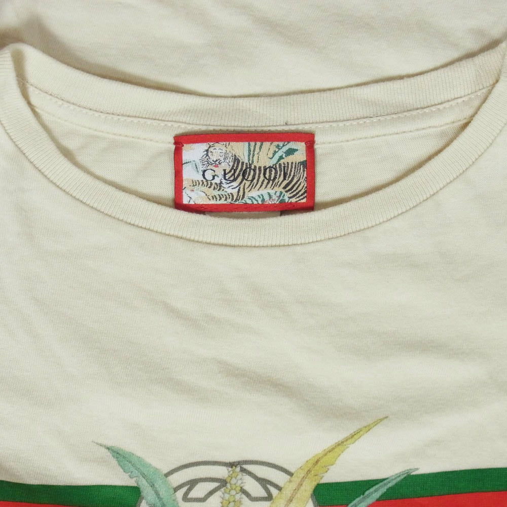 GUCCI グッチ 561651 XJD4M 虎 プリント 半袖 Tシャツ ベージュ系 6【中古】