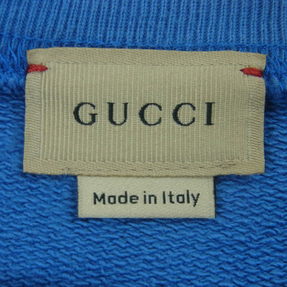GUCCI グッチ 627964 XJC7C キッズ ロゴ プリント スウェット トレーナー コットン イタリア製 ブルー系 4 (110/56)【中古】